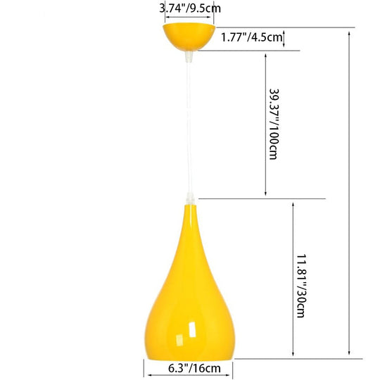 LumoNord | Nordische Eisen Holz Aluminium Kürbis Wasser Tropfen 1-Licht Pendelleuchte für Esszimmer Decorique.de