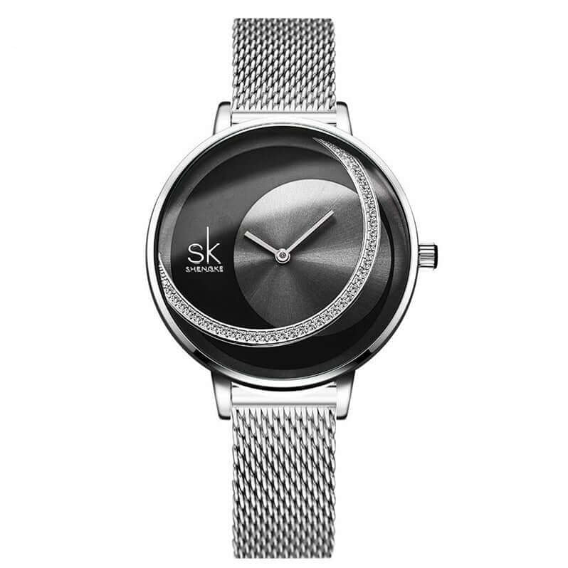 LunaTime | Elegante Mondphasenuhr für Damen Silber Decorique.de