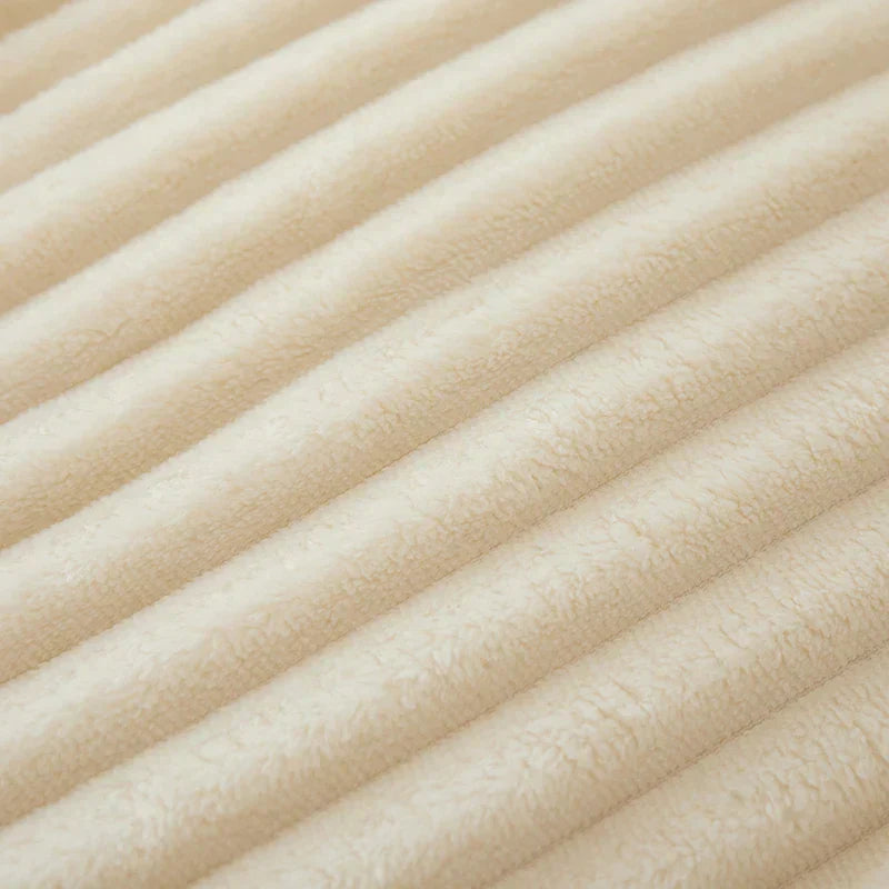 LunaWeave | Breite Gestreifte Flanell-Fleece-Decke – Weich & Warm Decorique.de