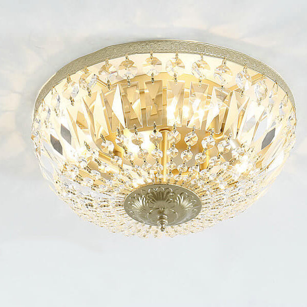 LustraLux | Glänzende Kristall-Deckenleuchte im Retro-Stil Champagner Gold 230V Decorique.de