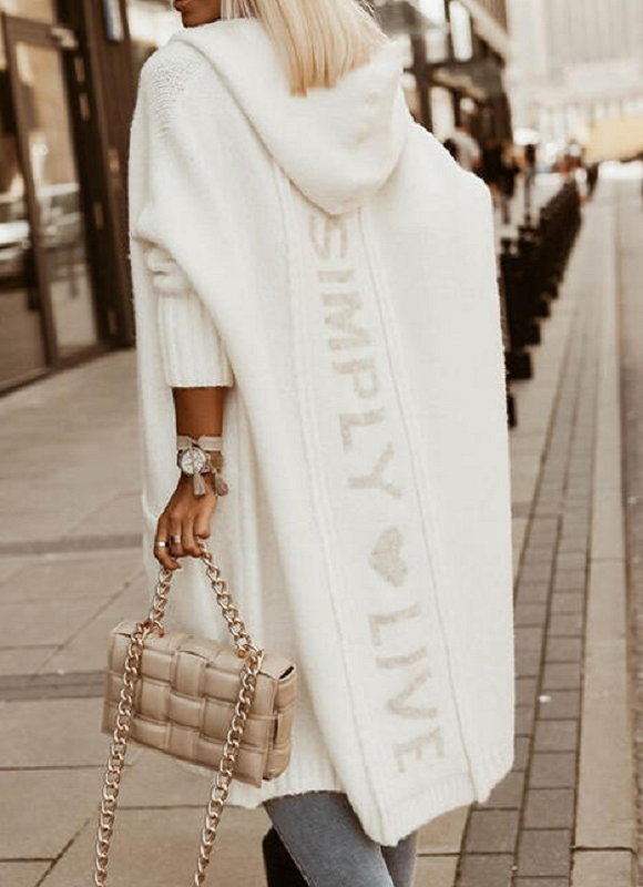 LuxCardi | Eleganter "Love Life" Cardigan Weiß Decorique.de