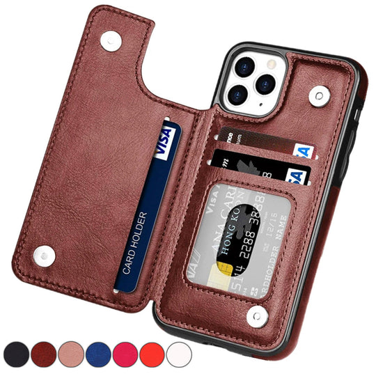 LuxCover | Leather Wallet Case - Eleganter magnetischer Schutz Braun Decorique.de