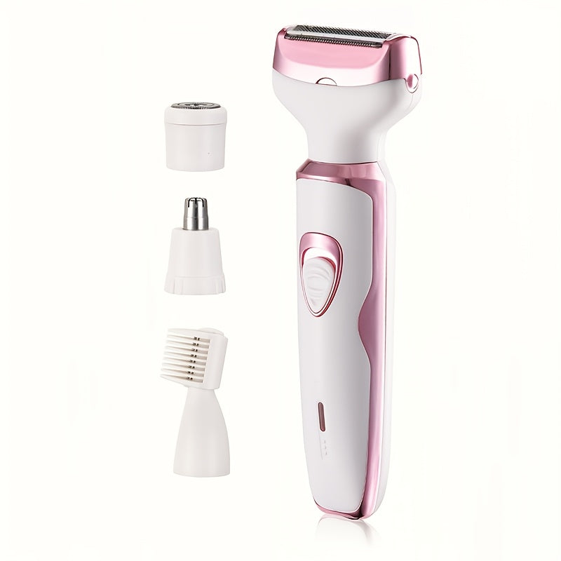 LuxeCare | Wiederaufladbarer Damenrasierer – Sanfte 4-in-1 Pflege überall Rosa Decorique.de