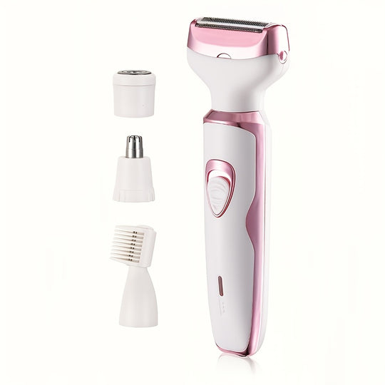 LuxeCare | Wiederaufladbarer Damenrasierer – Sanfte 4-in-1 Pflege überall Rosa Decorique.de