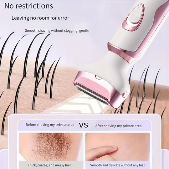 LuxeCare | Wiederaufladbarer Damenrasierer – Sanfte 4-in-1 Pflege überall Decorique.de