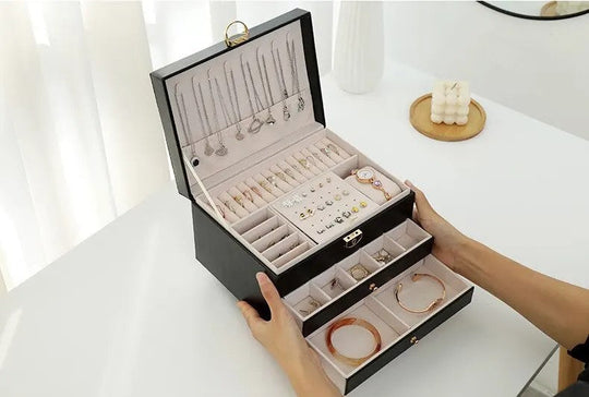 LuxeCase | Leather Jewellery Box – Multi-Layer Elegant Design Decorique.de