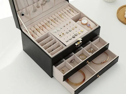 LuxeCase | Leather Jewellery Box – Multi-Layer Elegant Design Decorique.de