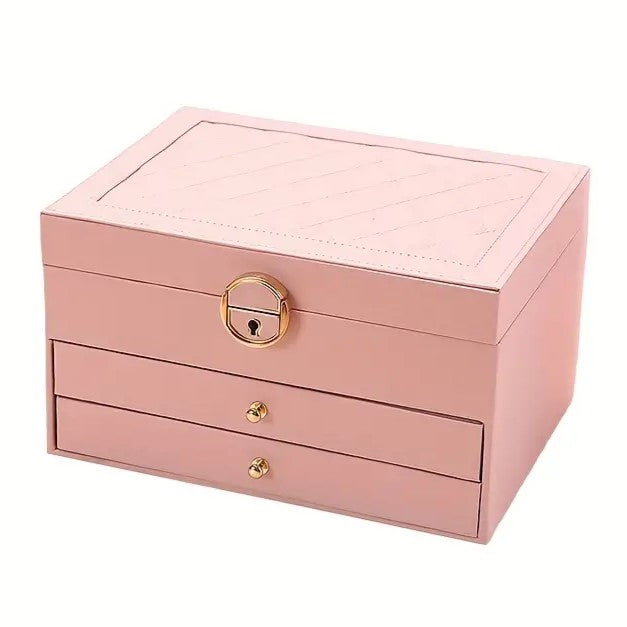 LuxeCase | Leather Jewellery Box – Multi-Layer Elegant Design Rosa Decorique.de