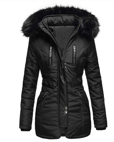 LuxeCoat | Eleganter Wintermantel für Damen Schwarz Decorique.de