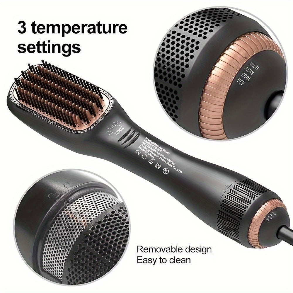 LuxeComb | 2-in-1 Warmluftbürste & Haarglätter für nasses & trockenes Haar Decorique.de