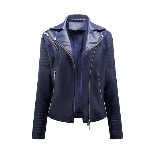 LuxJacket | Exklusive Damen-Synthetisches Leder Dunkelblau Decorique.de
