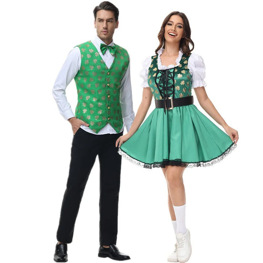 GrünGlanz | Elegantes Oktoberfest-Paar-Kostüm