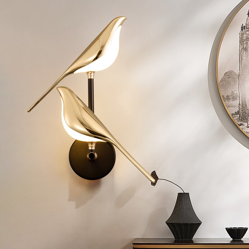 GlowFeather | Moderne LED-Vogel-Wandleuchte
