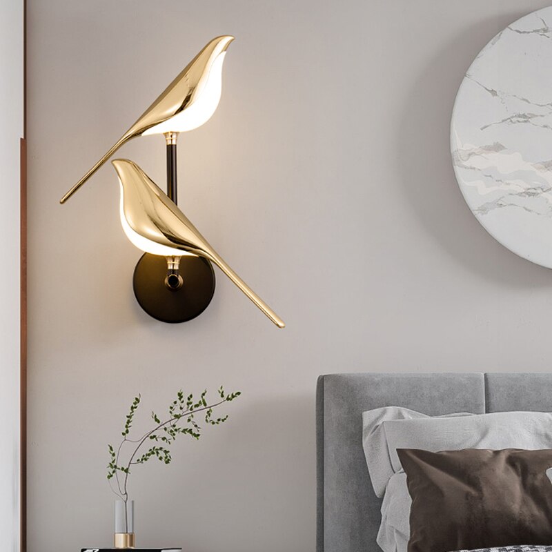 GlowFeather | Moderne LED-Vogel-Wandleuchte