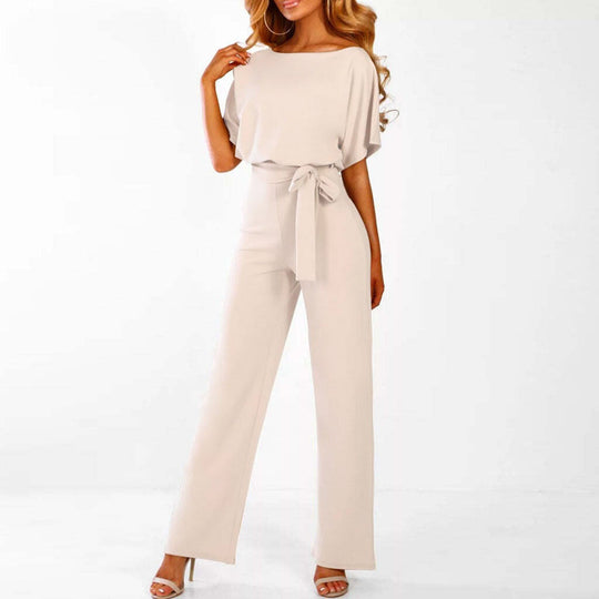 Marivelle | Schlichter und eleganter Jumpsuit | Damenmode Beige Decorique.de