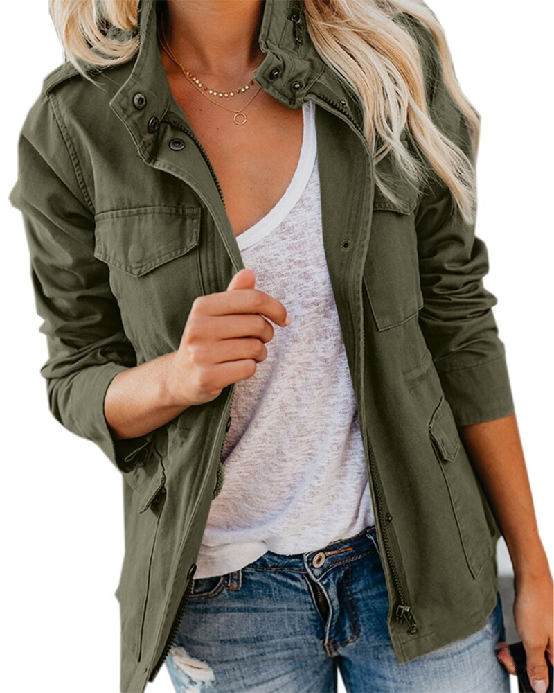 Marzen | Damen Jacke – Schick & Bequem Armee grün Decorique.de