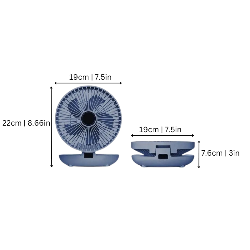 BreezeMate | Kompakter 120° Tisch- & Wandventilator