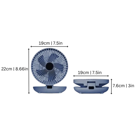 BreezeMate | Kompakter 120° Tisch- & Wandventilator