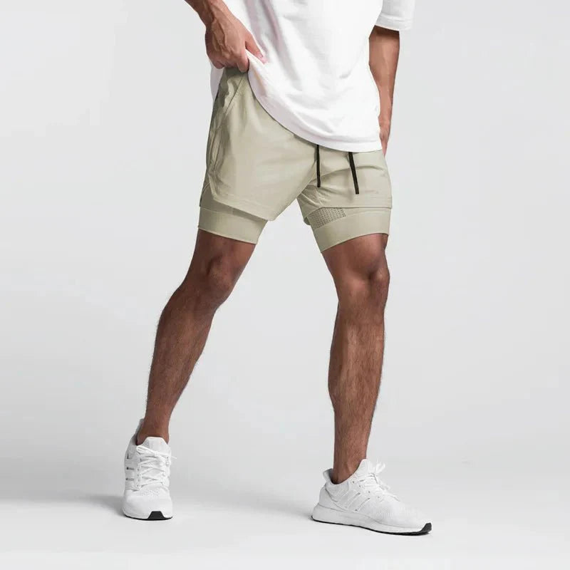 Maxim | Atmungsaktive Trainingsshorts | Herren Khaki Decorique.de