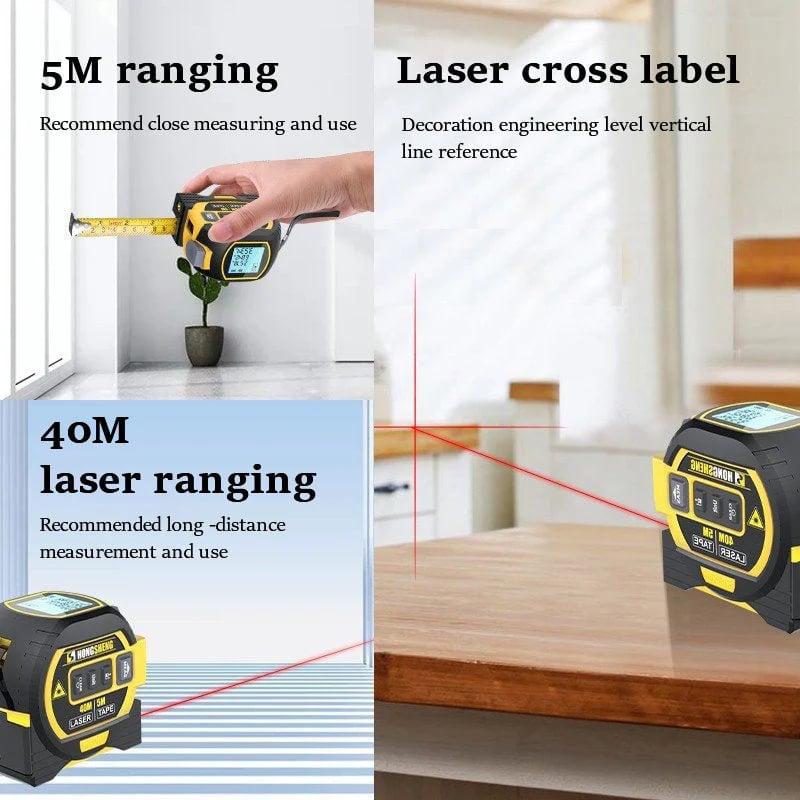 MeasurePro | Präzises 3-in-1 Infrarot-Laserbandmessgerät Decorique.de