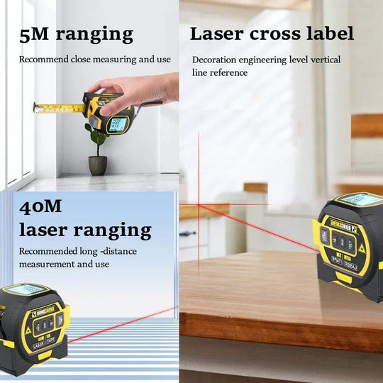 MeasurePro | Präzises 3-in-1 Infrarot-Laserbandmessgerät Decorique.de