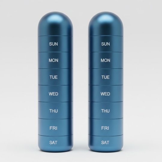 MediCase | Kompakter 7-Tage-Pillenorganizer aus Aluminium Decorique.de