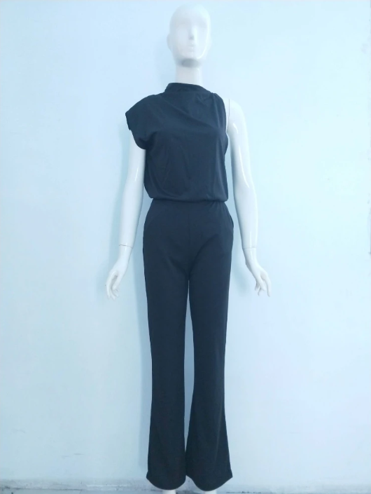Melora | Eleganter Ärmelloser Jumpsuit mit Weitem Bein | Damenmode Decorique.de