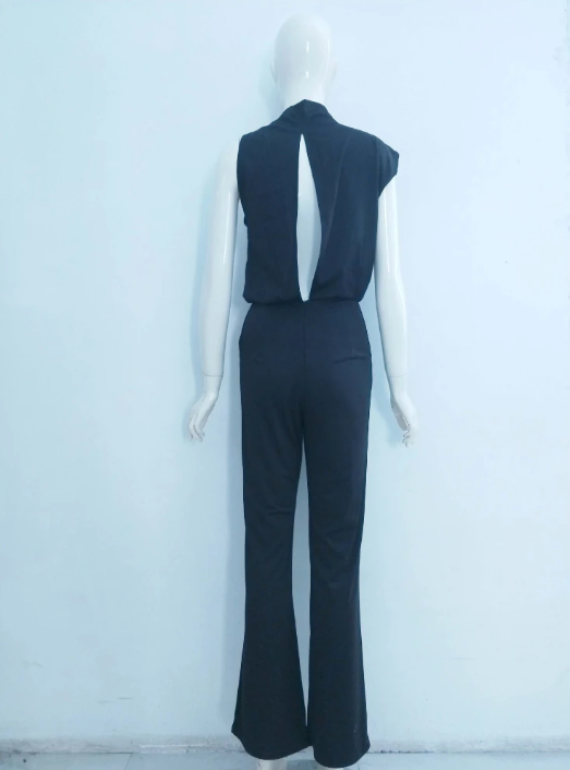 Melora | Eleganter Ärmelloser Jumpsuit mit Weitem Bein | Damenmode Decorique.de