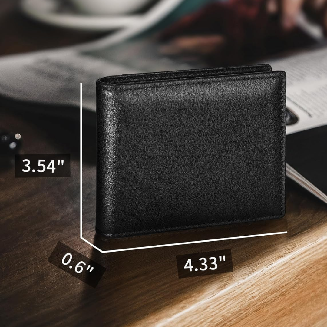 WalletShield | Bifold Leder Geldbörse – Sicherheit & Stil für Herren