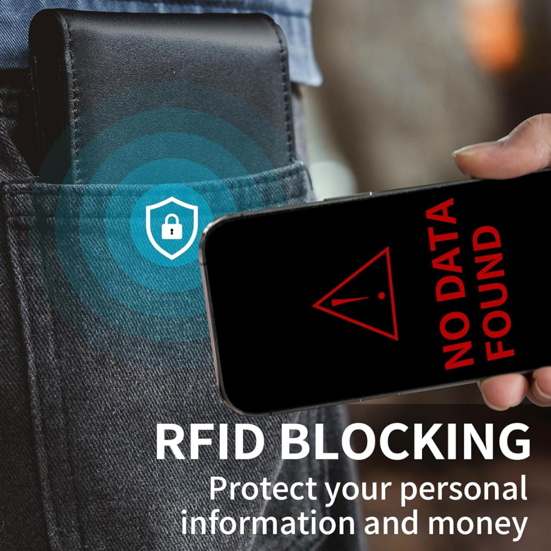 WalletShield | Bifold Leder Geldbörse – Sicherheit & Stil für Herren