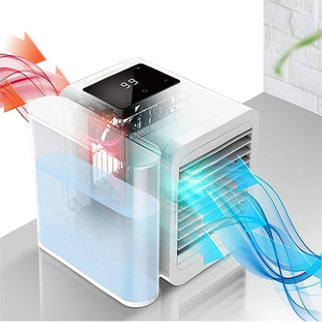 MicroCool | Mini-Klimagerät Tragbarer Verdunstungs-Sumpfkühler mit 1000ml Wassertank Decorique.de