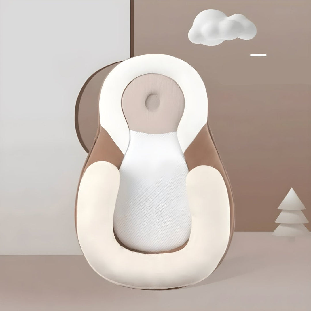 MimiCare | Ergonomisches Baby-Kissen – Sanfte Unterstützung beim Schlafen Braun Decorique.de