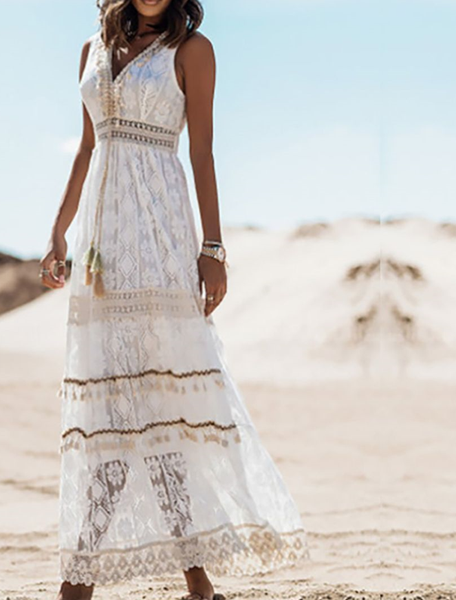 Mina | Damen Sommer Strandkleid | Maxi Decorique.de