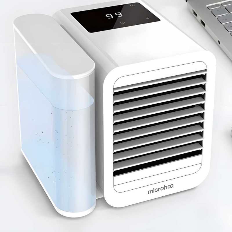 MicroCool | Mini-Klimagerät Tragbarer Verdunstungs-Sumpfkühler mit 1000ml Wassertank