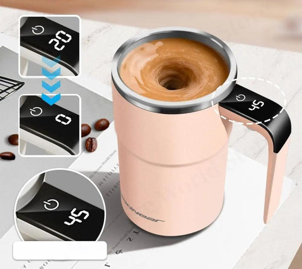 MixMug | Wiederaufladbare Selbstrührende Kaffeetasse Rosa Decorique.de