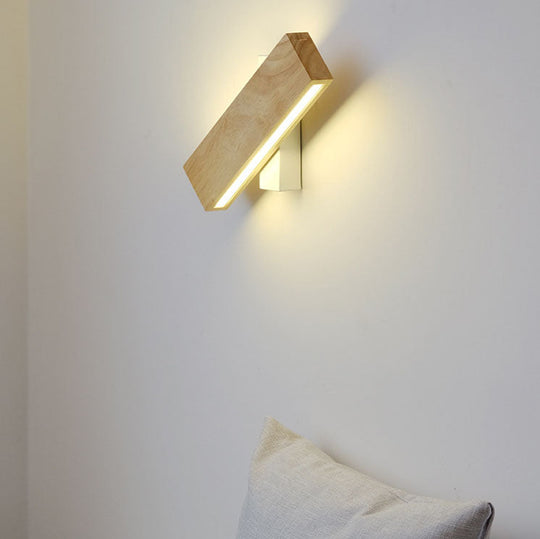 MonoBeam | Schwenkbare Minimal-Wandleuchte aus Holz Mittel Warmes Licht (3000K) 230V Decorique.de