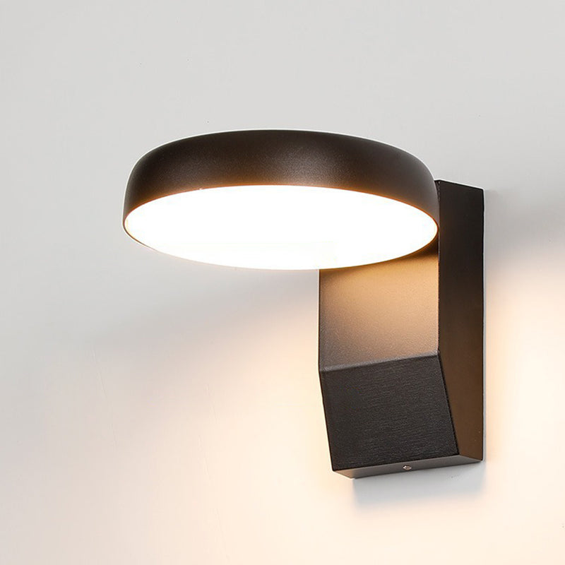 MotionLume | Minimalistische Wandlampe mit IP65 Schutz Wandschalter - Rund Weißes Licht (6000K) 230V Decorique.de