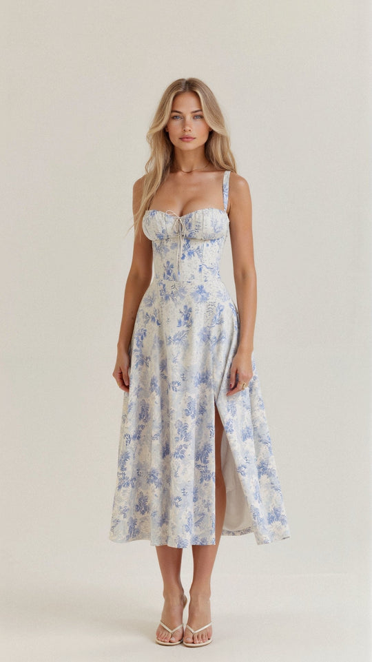 Leona | Elegantes Midikleid mit Figurbetonter Korsettform | Damen
