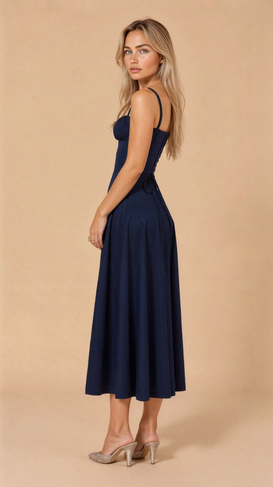 Leona | Elegantes Midikleid mit Figurbetonter Korsettform | Damen