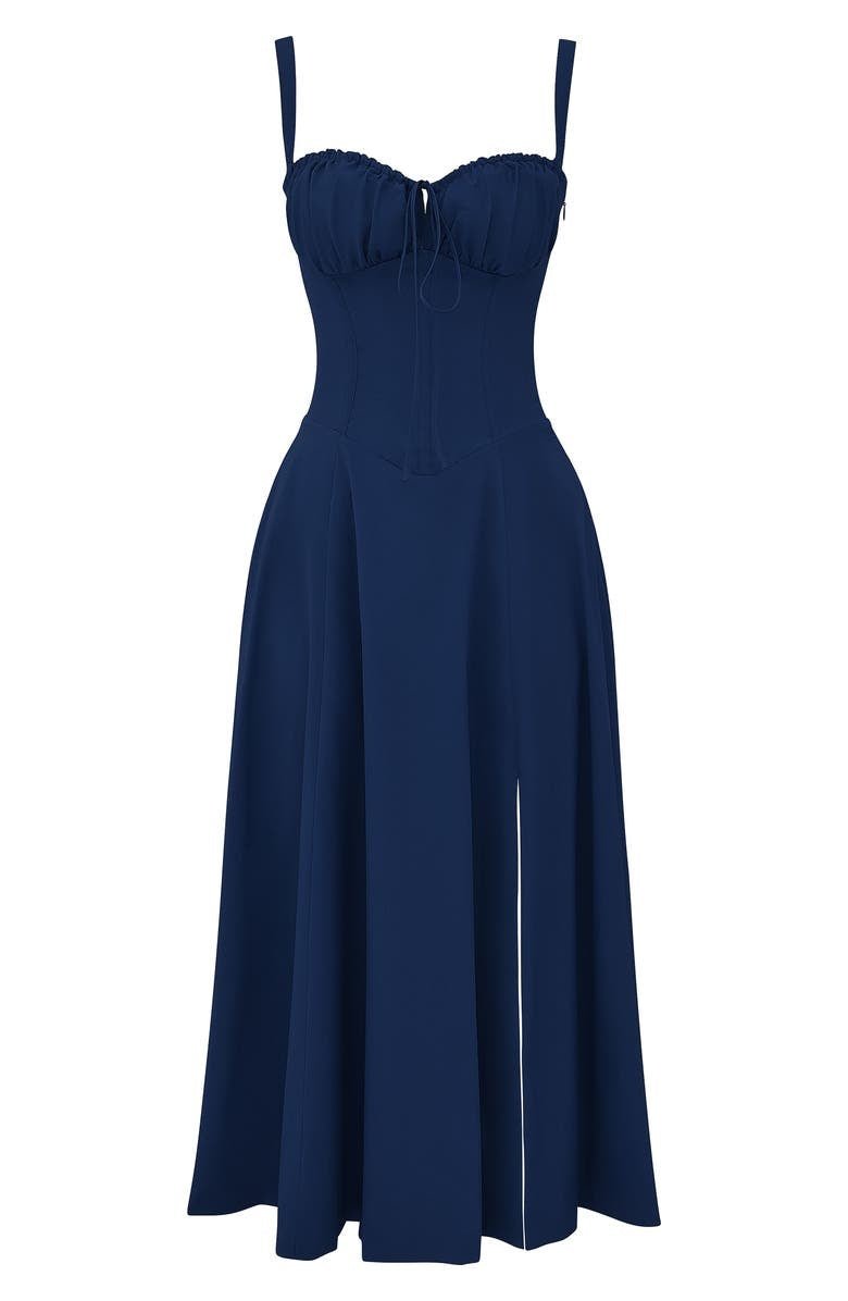 Leona | Elegantes Midikleid mit Figurbetonter Korsettform | Damen