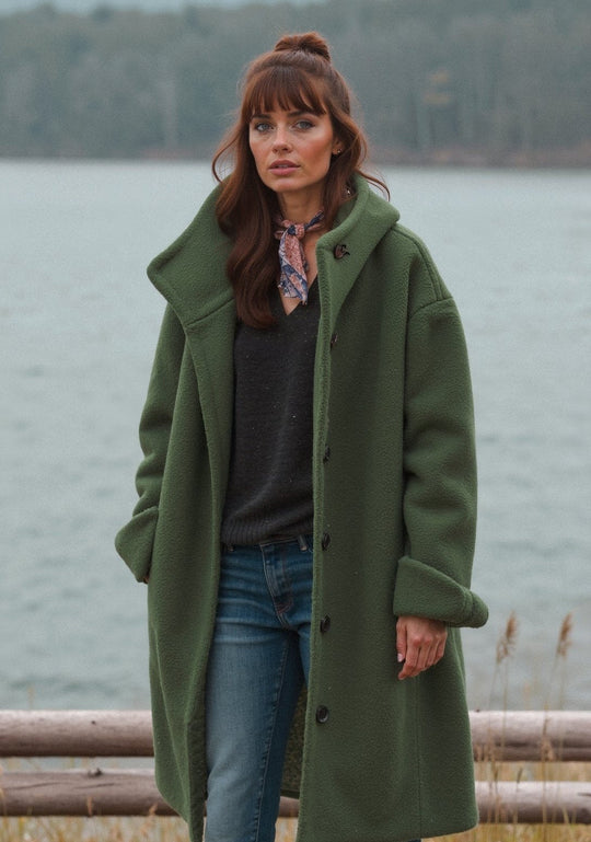 Elina | Warmer Kapuzenmantel mit Flausch-Futter | Damen