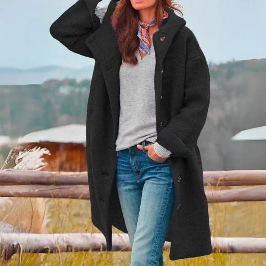 Elina | Warmer Kapuzenmantel mit Flausch-Futter | Damen