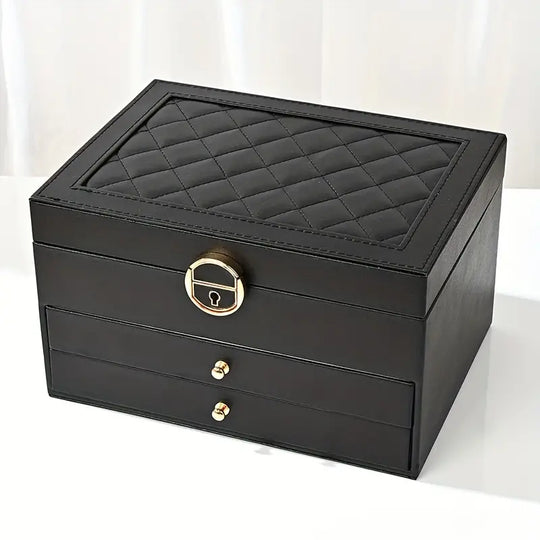 LuxeCase | Leather Jewellery Box – Multi-Layer Elegant Design
