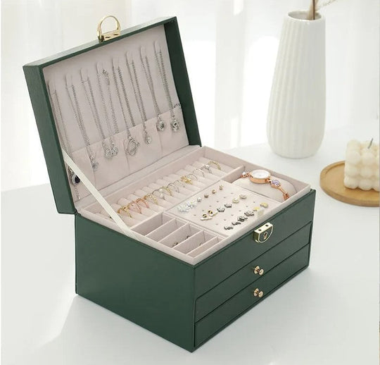 LuxeCase | Leather Jewellery Box – Multi-Layer Elegant Design