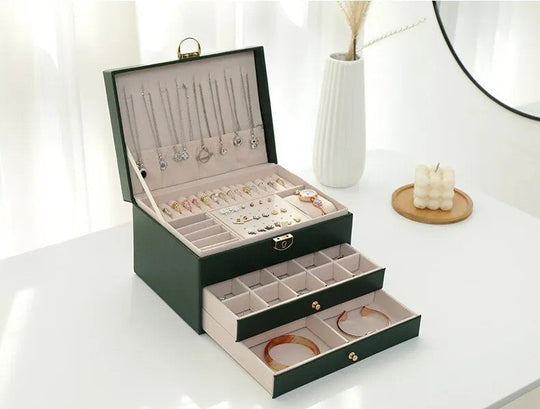 LuxeCase | Leather Jewellery Box – Multi-Layer Elegant Design