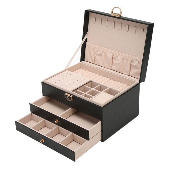 LuxeCase | Leather Jewellery Box – Multi-Layer Elegant Design