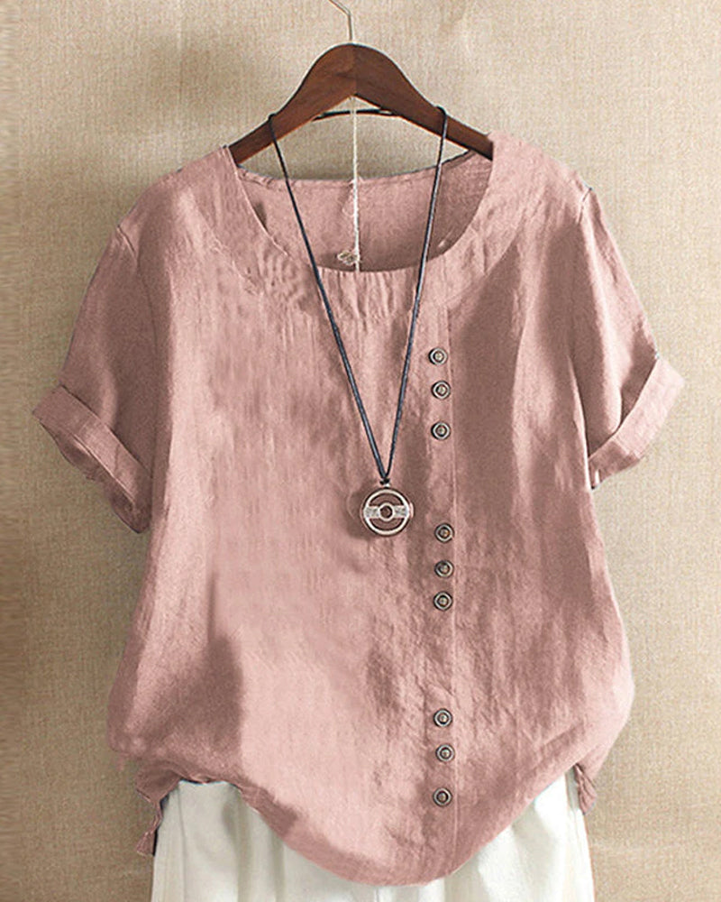 Nalea | Bluse Kurzarm stilvoll Rosa Decorique.de