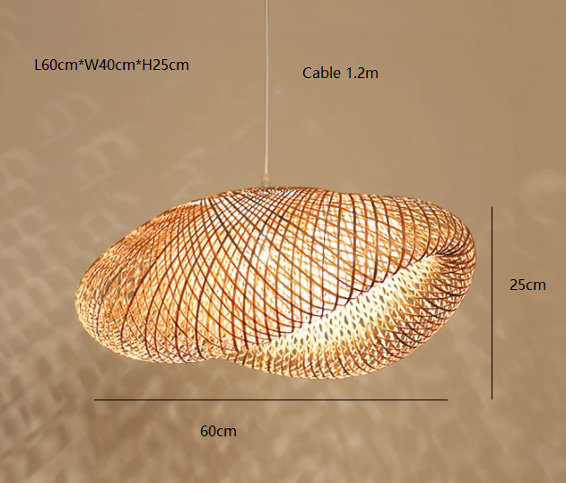 NaturaWeave | Moderne geflochtene Pendelleuchte aus Bambus 60cm Decorique.de