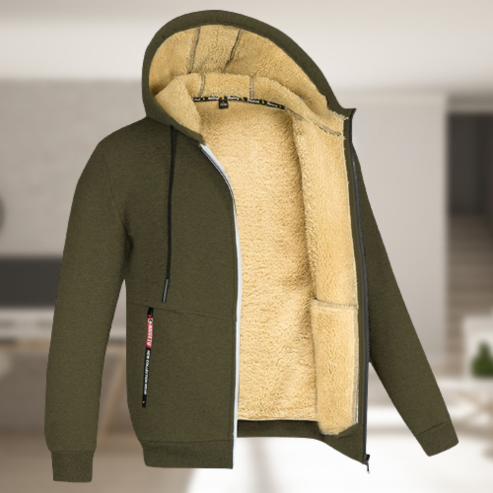Nerio | Herren Zip-Up Hoodie – Komfort & Stil Olive Decorique.de