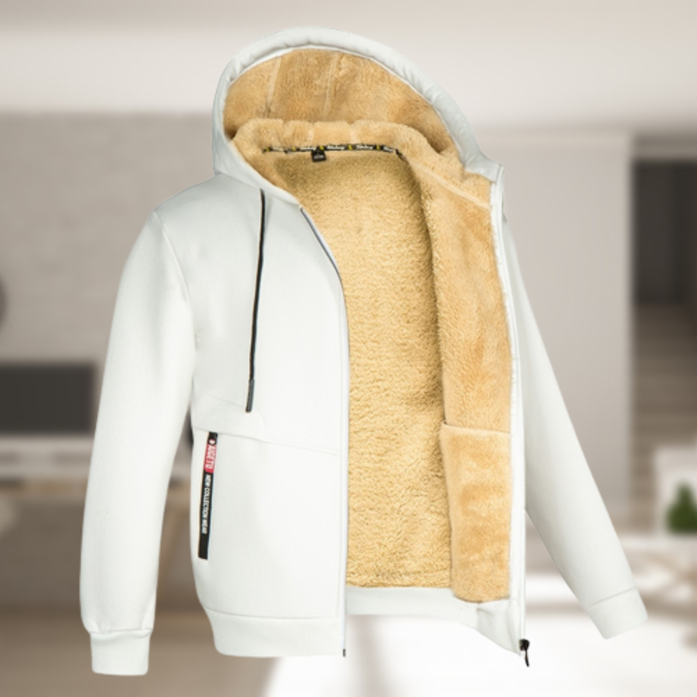 Nerio | Herren Zip-Up Hoodie – Komfort & Stil Weiß Decorique.de